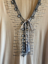 Load image into Gallery viewer, Pale blue beaded top