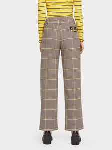 Wide leg high rise trouser