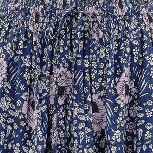 Farah Maxi Print Skirt in Midnight Blue