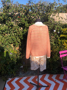 Helsa Nectarine Stripe Knit