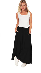 Linen Lili Maxi Skirt - Black