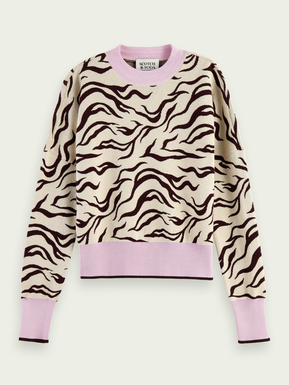 Printed Intarsia organic sweater