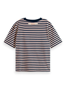 Navy & pink Stripe Knitted tee