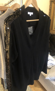 SEQUIN KNIT LS V NK JUMPER