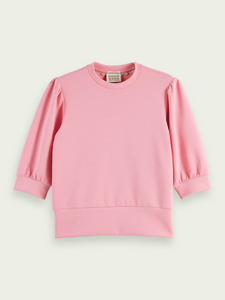 Watermelon pink wide sleeved crew neck sweat