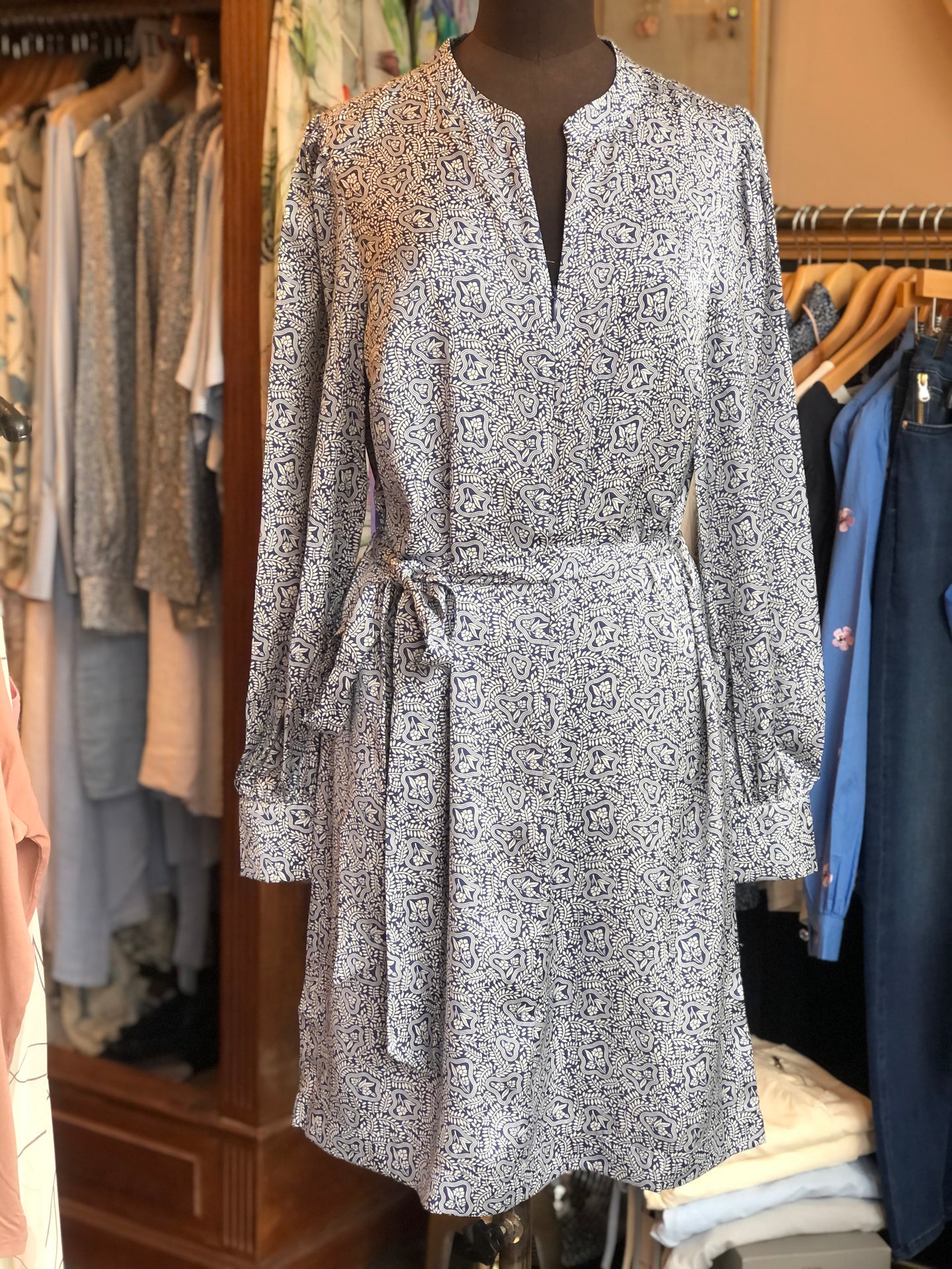 Draped printed dress