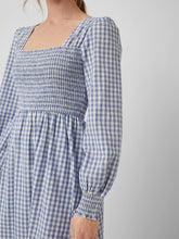Load image into Gallery viewer, Classic Gingham Square-neck Dress - Riviera Blue
