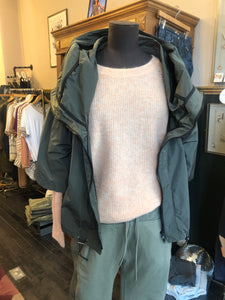 Hood & Zip Rain Jacket - Khaki