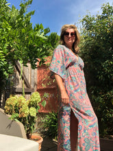 Load image into Gallery viewer, Indian Silk Kaftan Dresses - Pink paisley