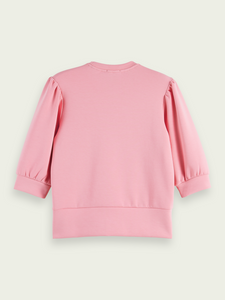 Watermelon pink wide sleeved crew neck sweat