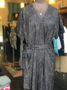 Black copper foil jumpsuit