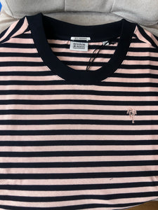 Navy & pink Stripe Knitted tee
