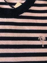 Load image into Gallery viewer, Navy &amp; pink Stripe Knitted tee