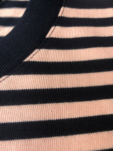 Navy & pink Stripe Knitted tee