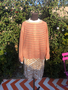 Helsa Nectarine Stripe Knit