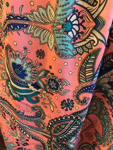 Indian Silk Kaftan Dresses - Pink paisley